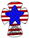 Patriotic Cross, wood sign, DECOE-W-904794-DH, 22" Door Hanger