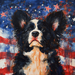 Patriotic Dog Sign, DCO-13362, Sign For Wreath, 10x10" Metal Sign