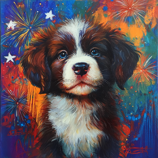 Patriotic Dog Sign, DCO-13368, Sign For Wreath, 10x10" Metal Sign