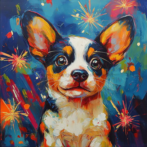 Patriotic Dog Sign, DCO-13384, Sign For Wreath, 10x10" Metal Sign