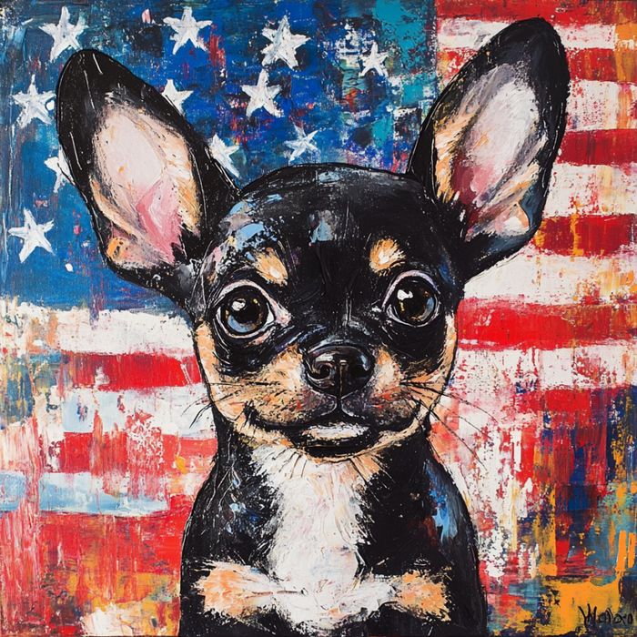 Patriotic Dog Sign, DCO-13390, Sign For Wreath, 10x10" Metal Sign