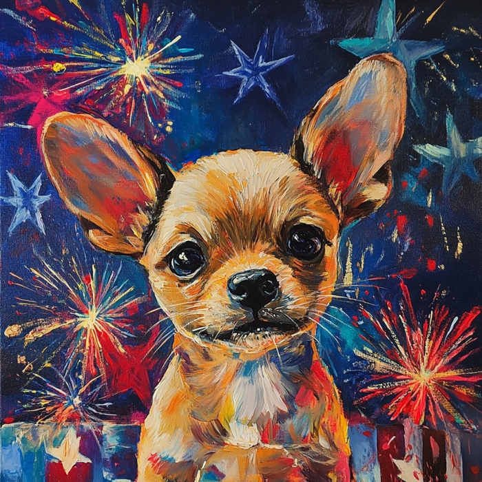 Patriotic Dog Sign, DCO-13392, Sign For Wreath, 10x10" Metal Sign