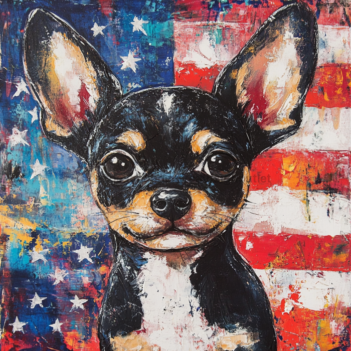 Patriotic Dog Sign, DCO-13395, Sign For Wreath, 10x10" Metal Sign