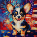 Patriotic Dog Sign, DCO-13396, Sign For Wreath, 10x10" Metal Sign