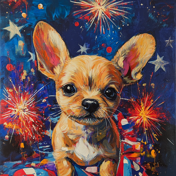 Patriotic Dog Sign, DCO-13400, Sign For Wreath, 10x10" Metal Sign