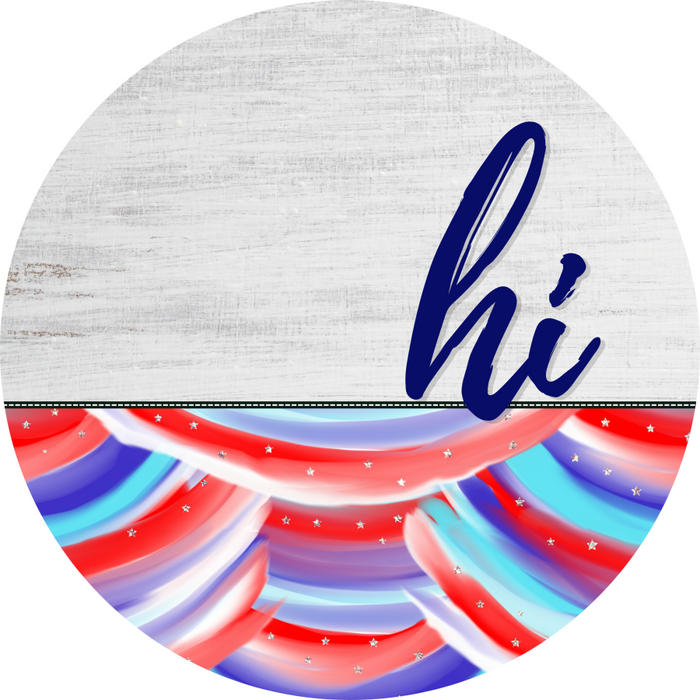 Patriotic Door Hanger Hi Dco - 01443 - Dh 18’ Round Wood