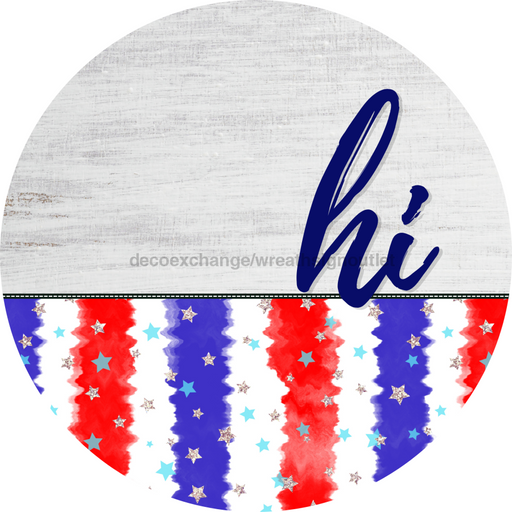 Patriotic Door Hanger Hi Dco - 01445 - Dh 18’ Round Wood
