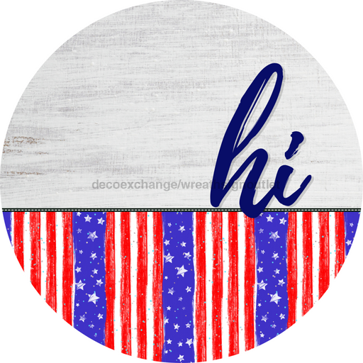 Patriotic Door Hanger Hi Dco - 01447 - Dh 18’ Round Wood