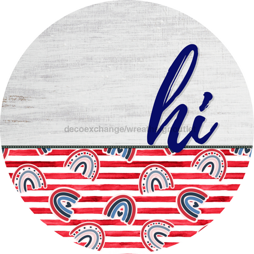 Patriotic Door Hanger Hi Dco - 01453 - Dh 18’ Round Wood