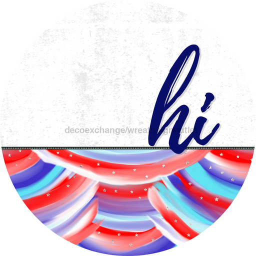 Patriotic Door Hanger Hi Dco - 01459 - Dh 18’ Round Wood