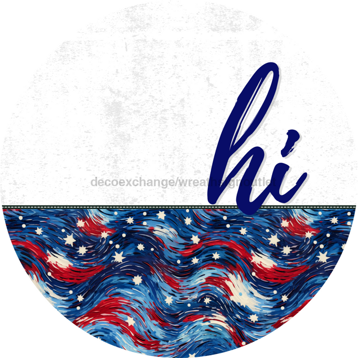 Patriotic Door Hanger Hi Dco - 01464 - Dh 18’ Round Wood
