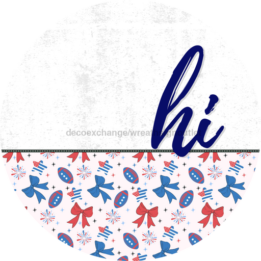 Patriotic Door Hanger Hi Dco - 01468 - Dh 18’ Round Wood