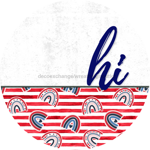 Patriotic Door Hanger Hi Dco - 01469 - Dh 18’ Round Wood