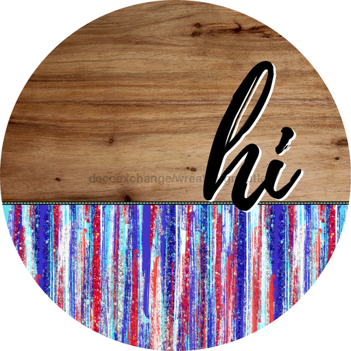 Patriotic Door Hanger Hi Dco - 01480 - Dh 18’ Round Wood