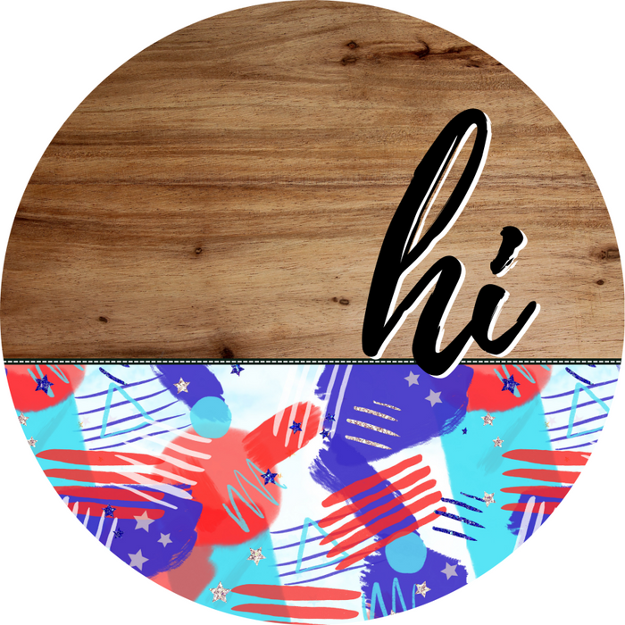 Patriotic Door Hanger Hi Dco - 01481 - Dh 18’ Round Wood