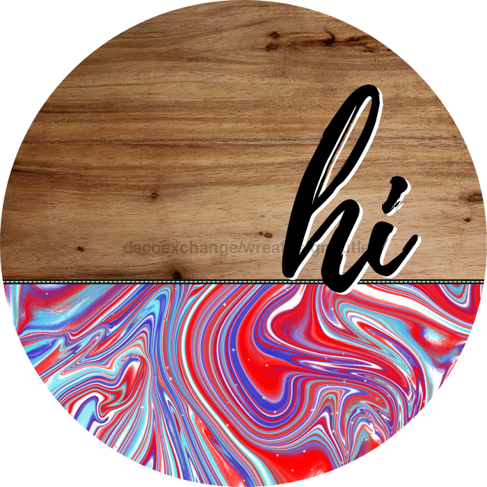 Patriotic Door Hanger Hi Dco - 01482 - Dh 18’ Round Wood