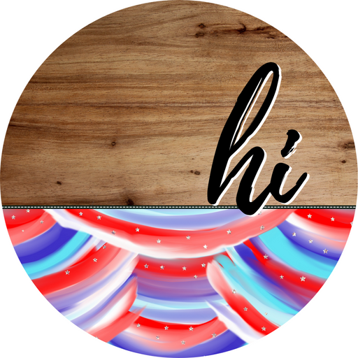 Patriotic Door Hanger Hi Dco - 01483 - Dh 18’ Round Wood