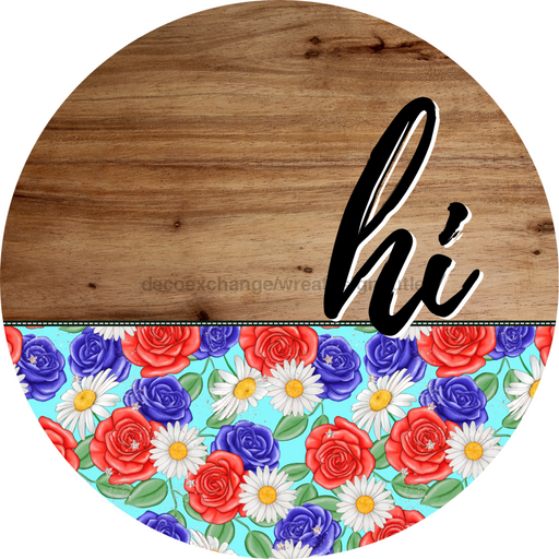 Patriotic Door Hanger Hi Dco - 01484 - Dh 18’ Round Wood