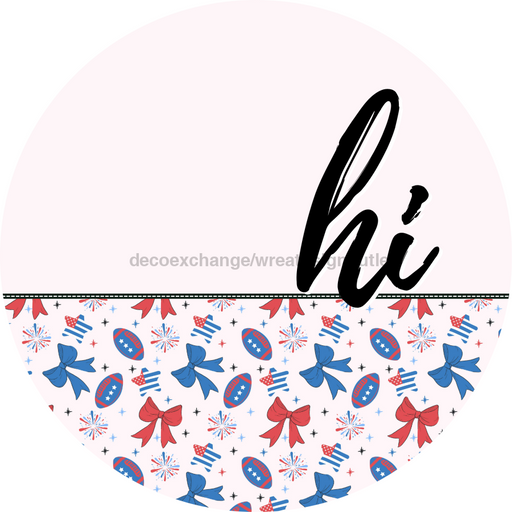 Patriotic Door Hanger Hi Dco - 01492 - Dh 18’ Round Wood