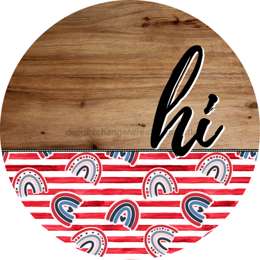 Patriotic Door Hanger Hi Dco - 01493 - Dh 18’ Round Wood
