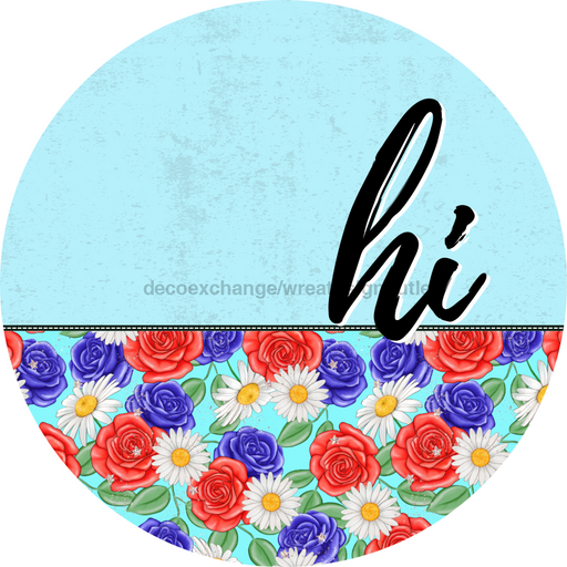 Patriotic Door Hanger Hi Dco - 01500 - Dh 18’ Round Wood