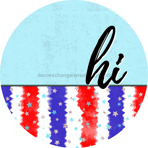 Patriotic Door Hanger Hi Dco - 01501 - Dh 18’ Round Wood