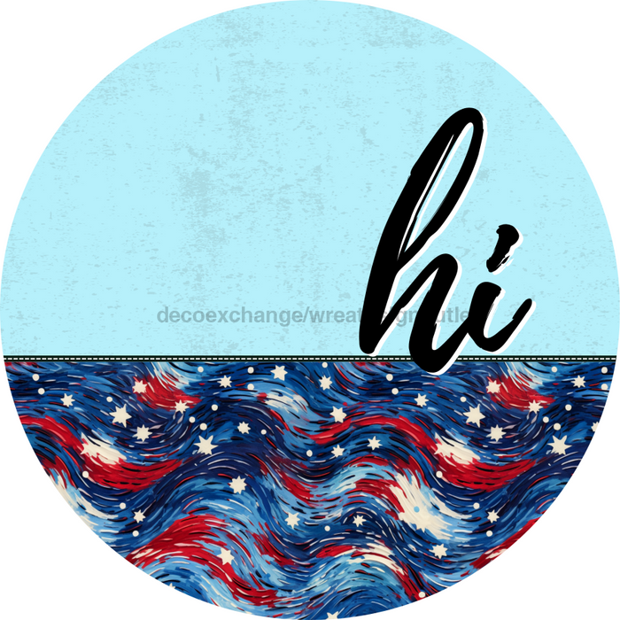 Patriotic Door Hanger Hi Dco - 01504 - Dh 18’ Round Wood