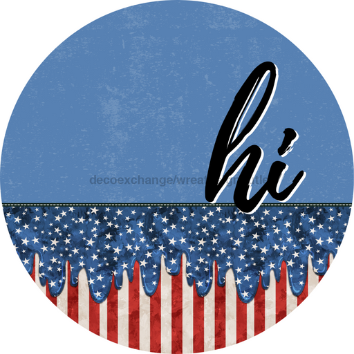 Patriotic Door Hanger Hi Dco - 01511 - Dh 18’ Round Wood