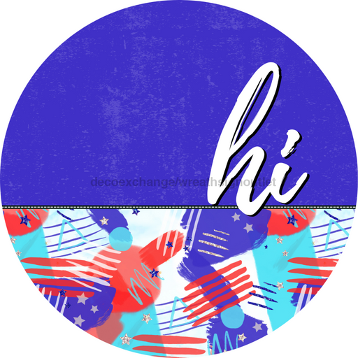 Patriotic Door Hanger Hi Dco - 01513 - Dh 18’ Round Wood