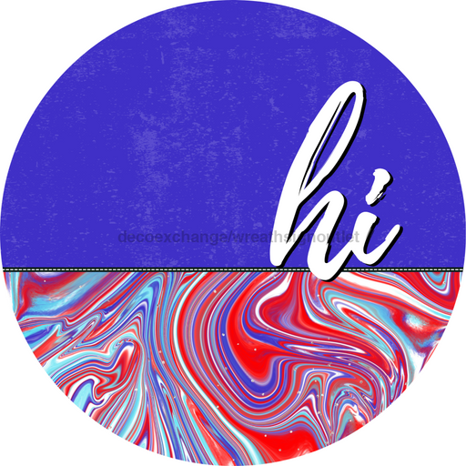 Patriotic Door Hanger Hi Dco - 01514 - Dh 18’ Round Wood