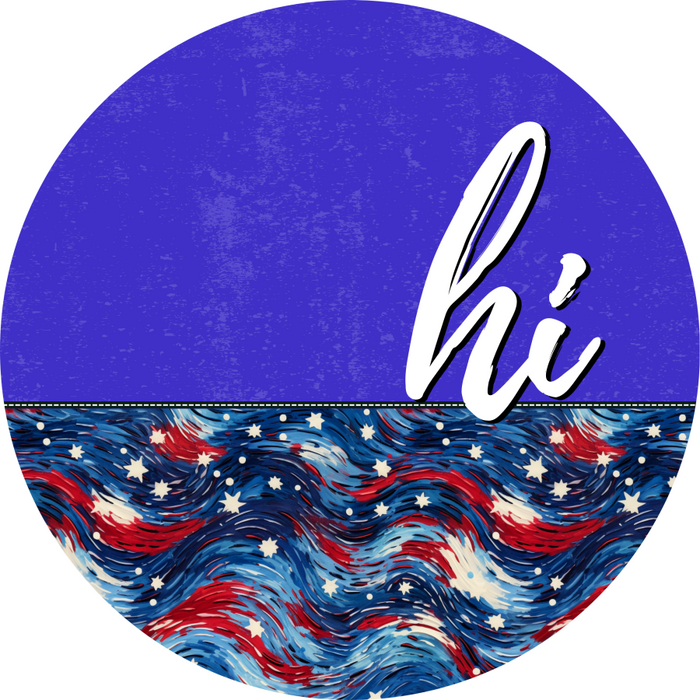 Patriotic Door Hanger Hi Dco - 01520 - Dh 18’ Round Wood