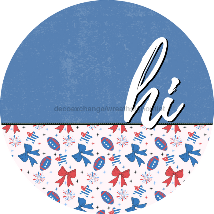 Patriotic Door Hanger Hi Dco - 01526 - Dh 18’ Round Wood