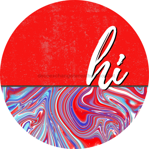 Patriotic Door Hanger Hi Dco - 01532 - Dh 18’ Round Wood