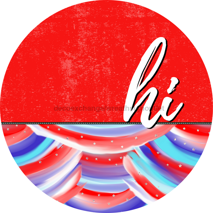 Patriotic Door Hanger Hi Dco - 01533 - Dh 18’ Round Wood