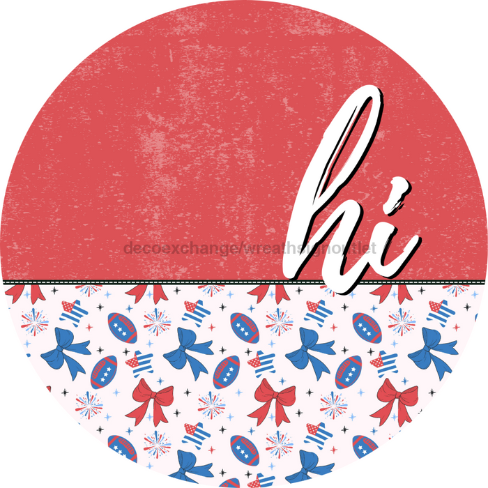 Patriotic Door Hanger Hi Dco - 01542 - Dh 18’ Round Wood