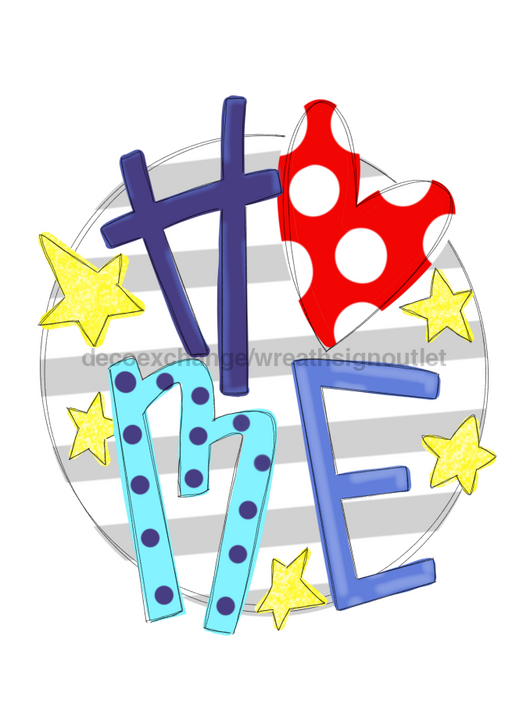 Patriotic Door Hanger Home Wood Sign Decoe-W-532 22