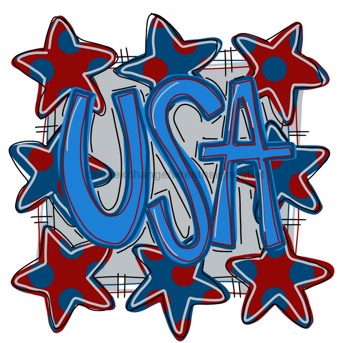 Patriotic Door Hanger Usa Decoe-W-784-Dh 22’ Wood