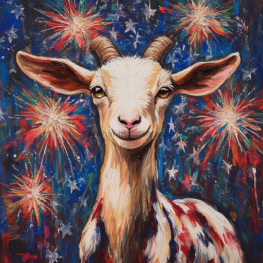 Patriotic Goat Sign, DCO-13346, Sign For Wreath, 10x10" Metal Sign