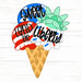 Patriotic Ice Cream Wood Sign Cr-W-130-Dh 22 Door Hanger