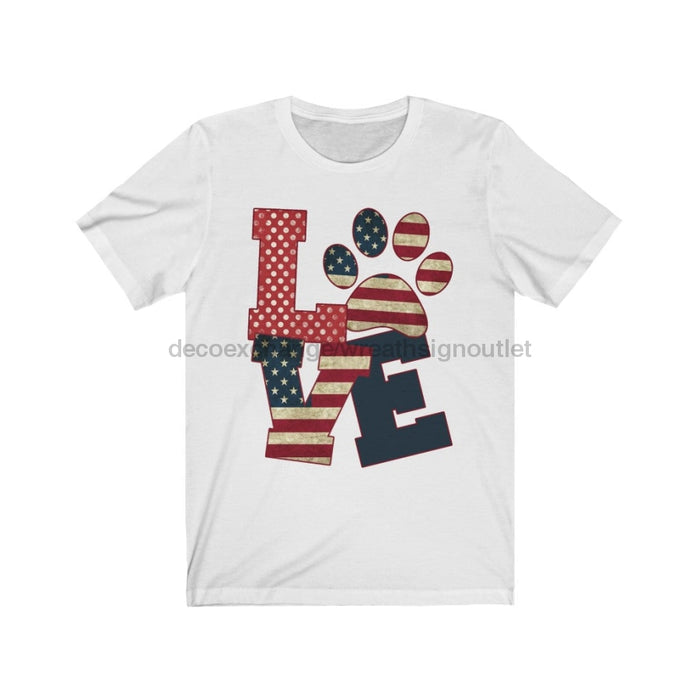 Patriotic Love Dog Unisex Jersey Short Sleeve Tee - DecoExchange