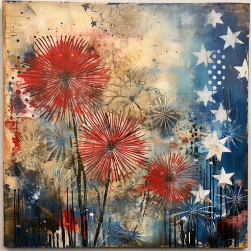 Patriotic Sign Fireworks Oaw-0061 For Wreath 10X10 Metal