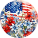 Patriotic Sign Floral Decoe-5186 10’ Metal Round