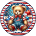 Patriotic Sign Partriotic Bear Decoe-5182 10’ Metal Round