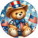 Patriotic Sign Partriotic Bear Decoe-5185 10’ Metal Round