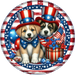 Patriotic Sign Partriotic Dog Decoe-5180 10’ Metal Round