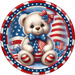 Patriotic Sign Partriotic Teddy Bear Decoe-5179 10’ Metal Round