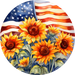 Patriotic Sign Sunflower Decoe-5188 10’ Metal Round