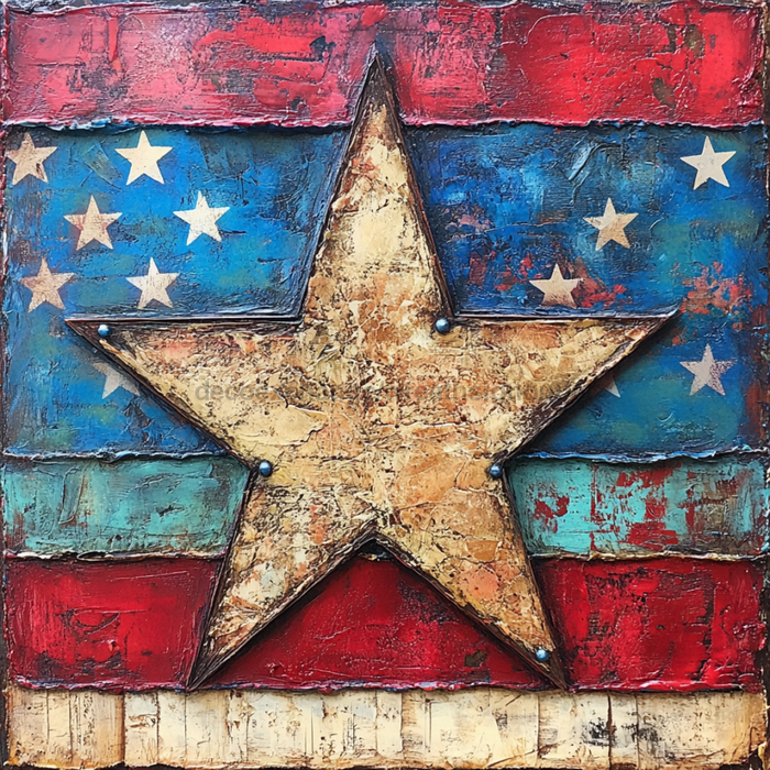 Patriotic Sign, USA Sign, DCO-13566, Sign For Wreath, 10x10" Metal Sign