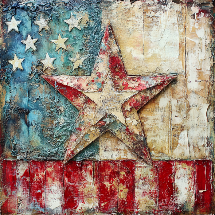 Patriotic Sign, USA Sign, DCO-13569, Sign For Wreath, 10x10" Metal Sign