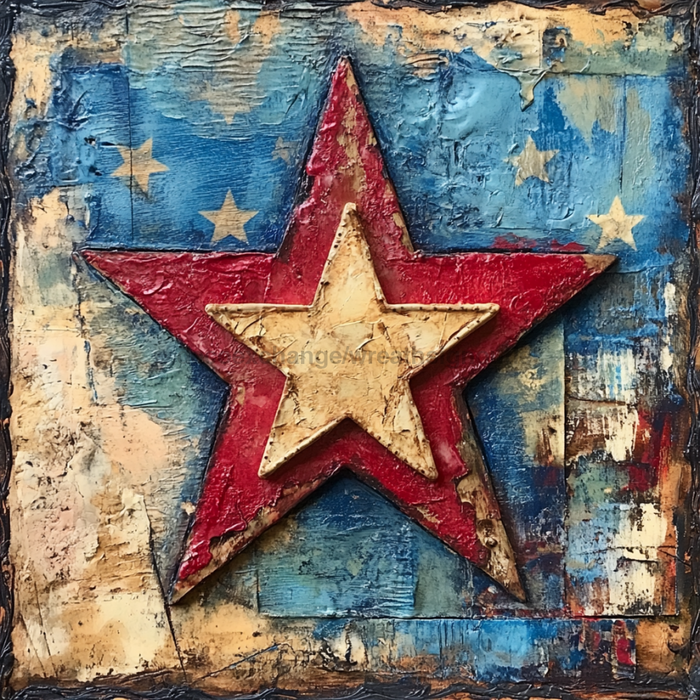 Patriotic Sign, USA Sign, DCO-13570, Sign For Wreath, 10x10" Metal Sign